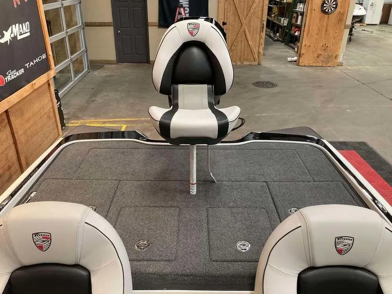 Slide: The Image of 2024 Triton 20XP boat interior with sleek seating and modern design. - 6