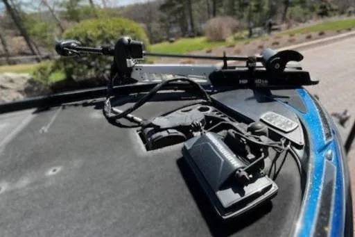 Slide: The Image of 2018 Nitro Z21 boat deck with mounted electronic equipment and wiring. - 5