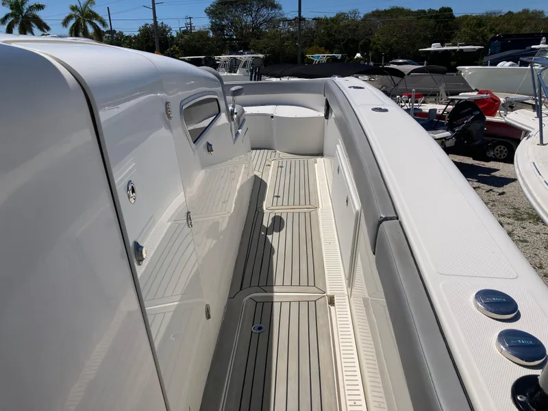 Slide: The Image of 2014 Insetta i45C boat deck with sleek design and modern features. - 13