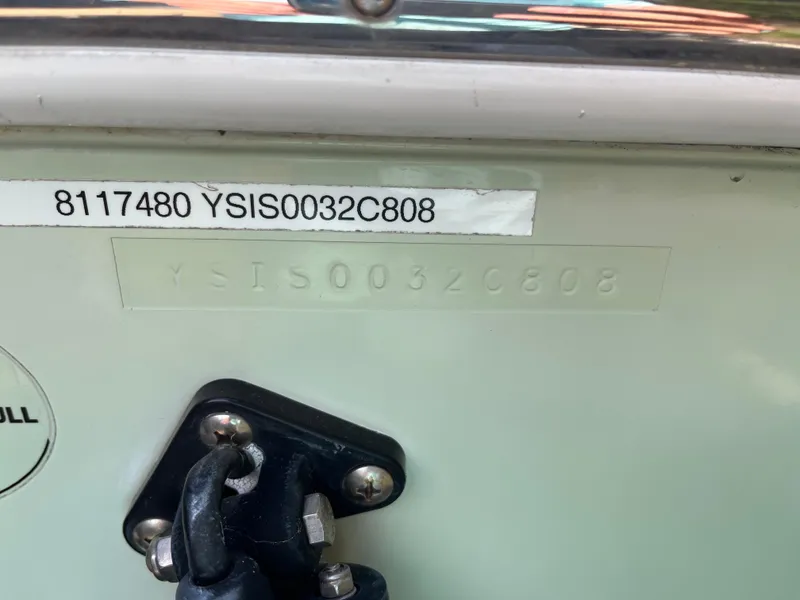 Slide: The Image of 2008 Sailfish 2360 WAC boat identification number, embossed and labeled on the hull. - 15