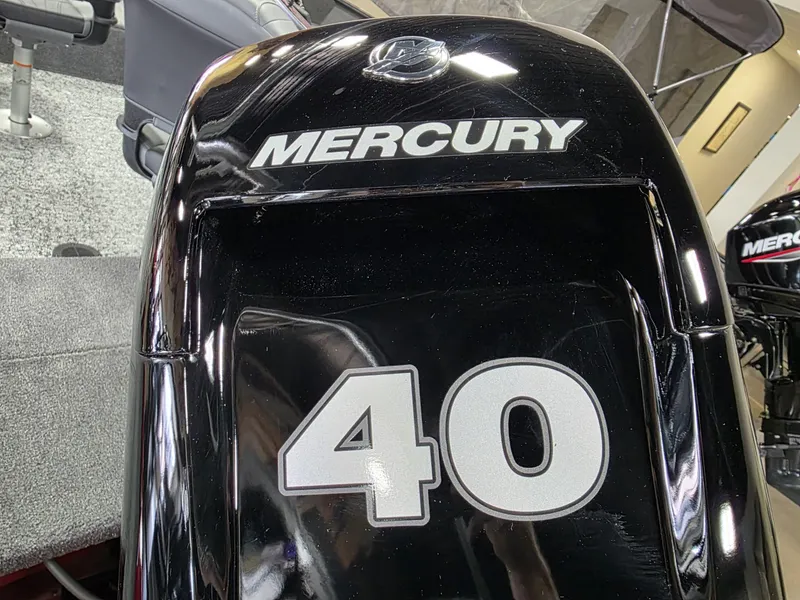 Slide: The Image of Mercury 40 horsepower engine on 2025 Tracker Super Guide V 16 T boat. - 11