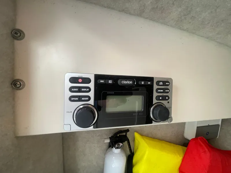 Slide: The Image of Clarion audio system in 2012 Formula 270 Bowrider boat interior. - 28