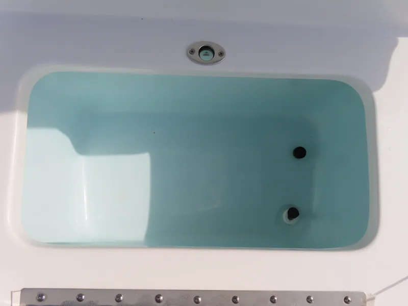 Slide: The Image of Livewell on a 2021 Sea Hunt Ultra 234 boat, featuring a clean, rectangular design. - 32