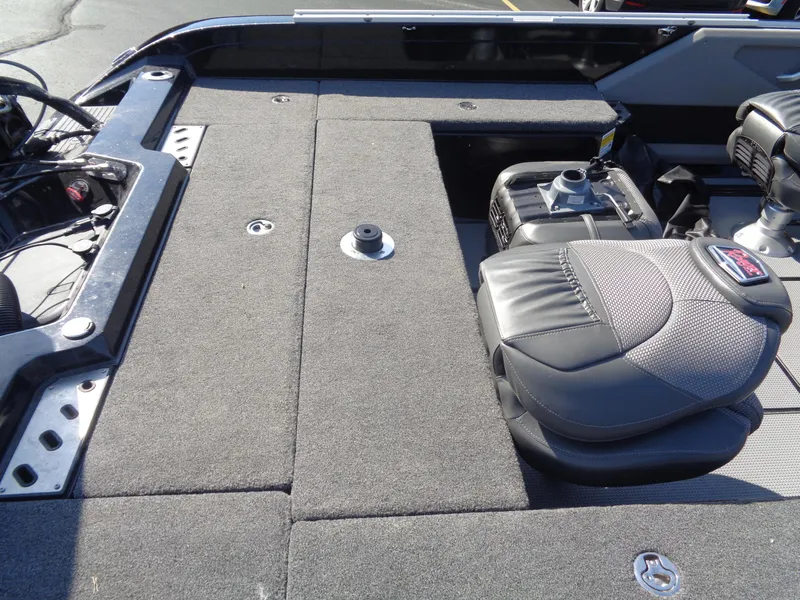 Slide: The Image of 2023 Ranger 621FS Pro boat interior with seating and storage compartments. - 8