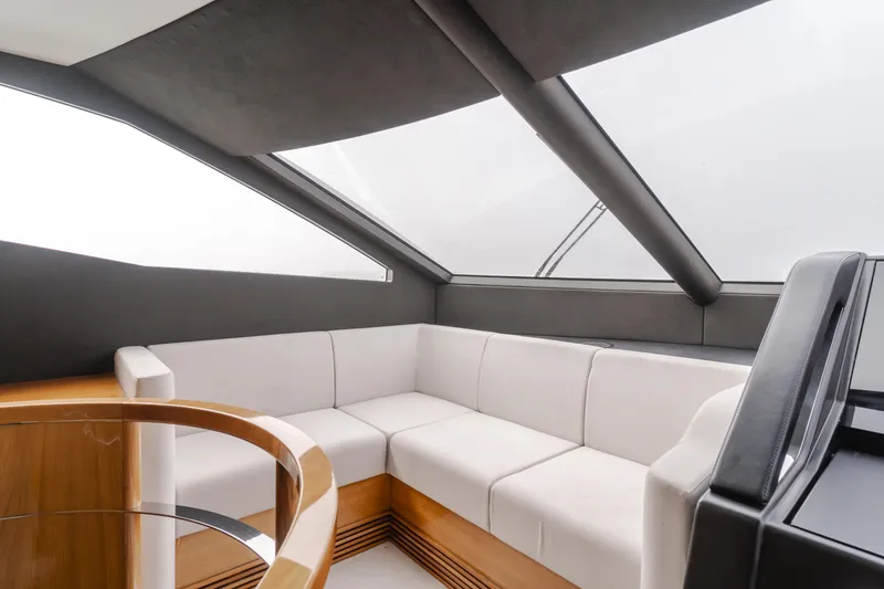 Slide: The Image of Luxurious interior of 2017 Sunseeker 75 Yacht with sleek design and comfortable seating. - 27