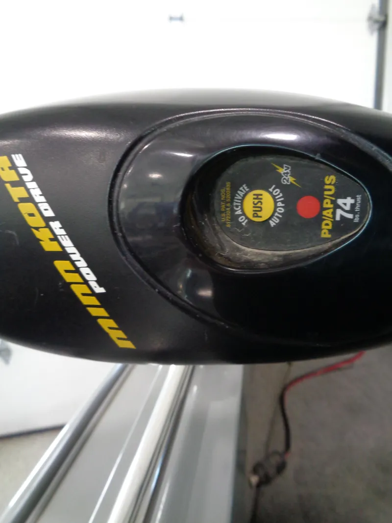 Slide: The Image of Minn Kota Power Drive motor on 2003 Lund 1800 Fisherman OB boat. - 11