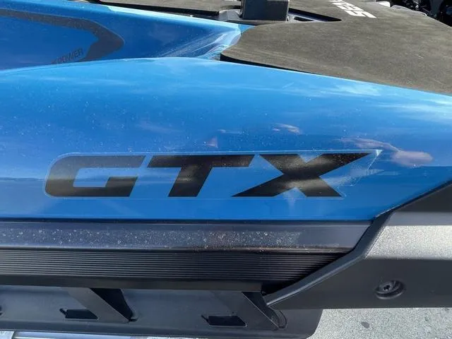 Slide: The Image of 2018 Sea-Doo Waverunner GTX, blue exterior with bold GTX logo. - 4