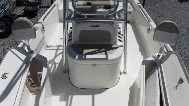 Slide: The Image of 2025 Bulls Bay 2200XS boat interior with seating and console, viewed from above. - 6