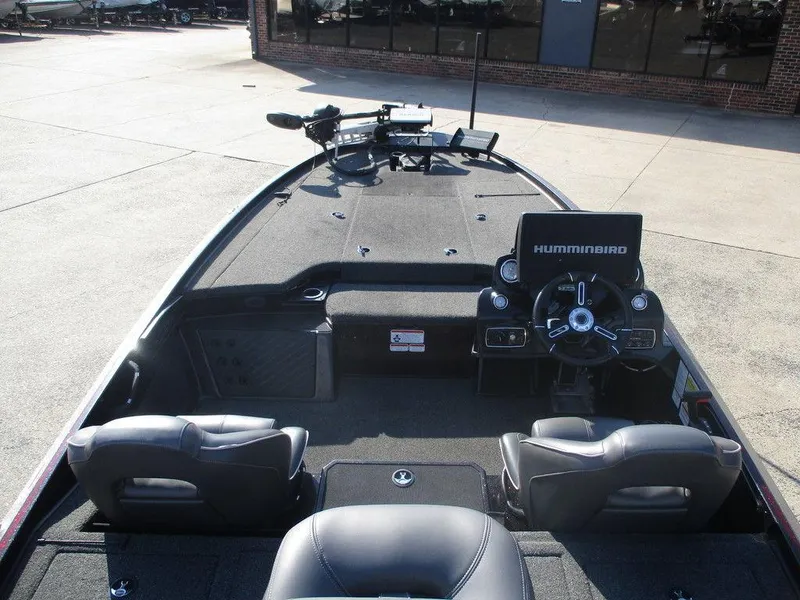 Slide: The Image of 2019 Nitro Z20 boat interior with steering wheel and electronic equipment. - 6