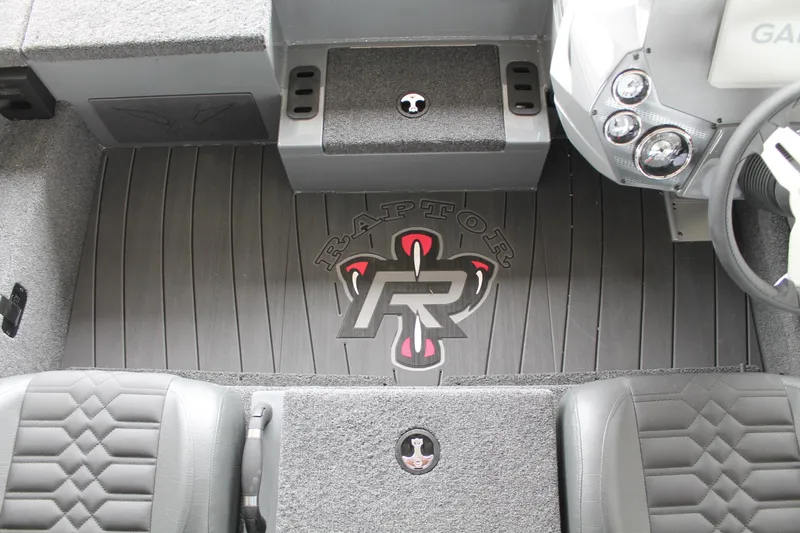 Slide: The Image of Interior of 2025 Vexus AVX2080 boat with Raptor flooring and modern dashboard. - 19