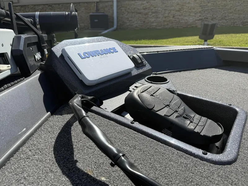 Slide: The Image of 2020 Ranger RT198P boat with Lowrance Elite fishfinder and Minn Kota trolling motor. - 6