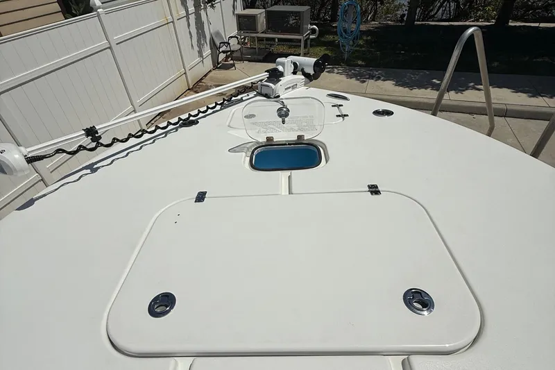 Slide: The Image of 2022 ZCB 26 Freemason boat deck with storage compartments and equipment. - 7