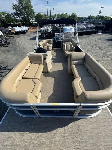 Slide: The Image of 2025 Godfrey Sweetwater 2286 SBX Tritoon with spacious seating and Yamaha 150 engine. - 3