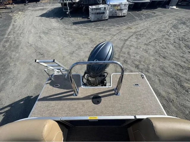 Slide: The Image of 2025 Godfrey Sweetwater 2286 SBX Tritoon with Yamaha 150 engine, rear deck view. - 6