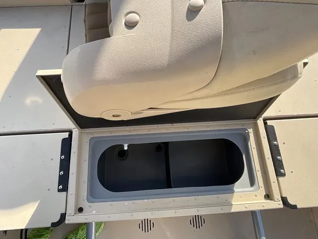 Slide: The Image of 2023 G3 BAY20GX boat seat with built-in storage compartment, open view. - 18