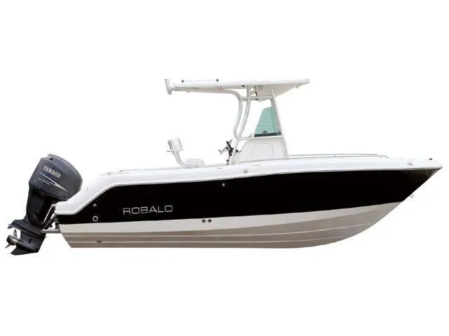 Slide: The Image of 2009 Robalo Center Console R220 boat with Yamaha outboard motor, side view. - 8