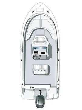 Slide: The Image of 2009 Robalo Center Console R220 boat, top view, showcasing layout and design. - 9