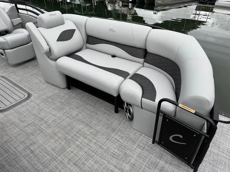 Slide: The Image of Luxurious seating on 2025 JC Neptoon Sport 23TT DSL pontoon boat, featuring modern design and comfort. - 11