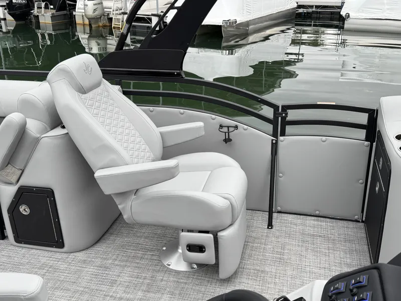 Slide: The Image of Luxurious seating on 2025 JC Neptoon Sport 23TT DSL pontoon boat. - 13