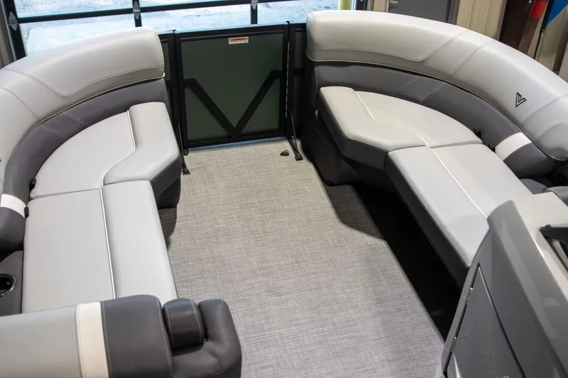 Slide: The Image of 2024 Viaggio Lago Z 22Q interior with gray seating and modern design. - 5