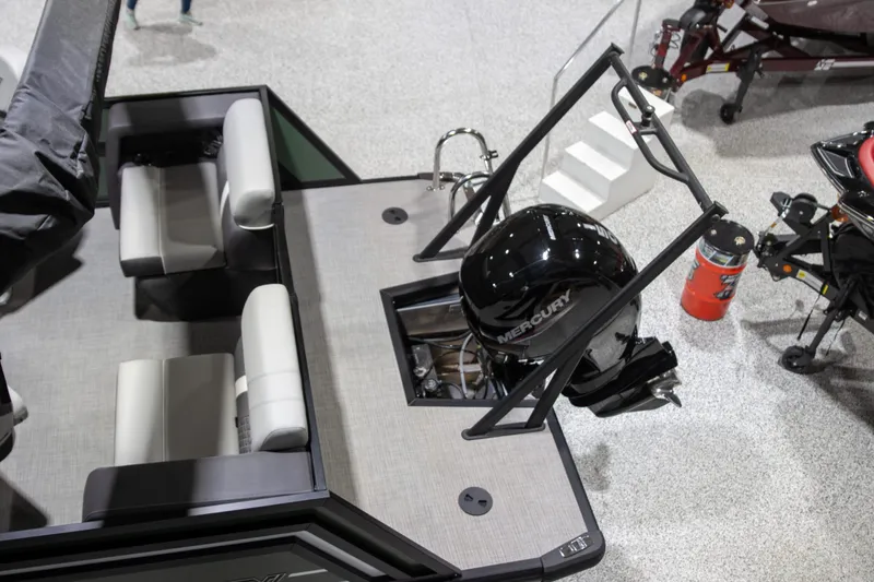 Slide: The Image of 2024 Viaggio Lago Z 22Q boat with Mercury engine, featuring comfortable seating and modern design. - 7