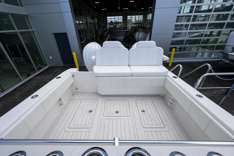 Slide: The Image of 2022 Contender 35 ST boat interior with spacious seating and modern design. - 35