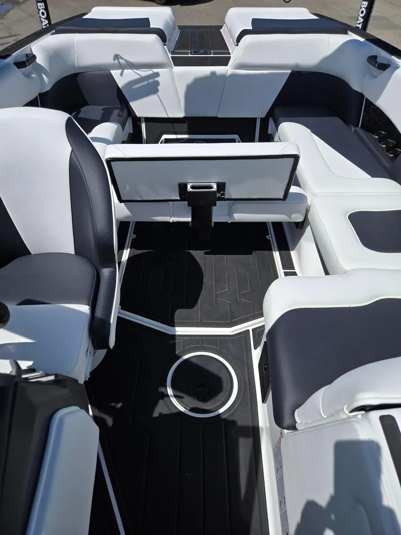 Slide: The Image of 2025 Moomba Craz boat interior with sleek seating and modern design. - 9