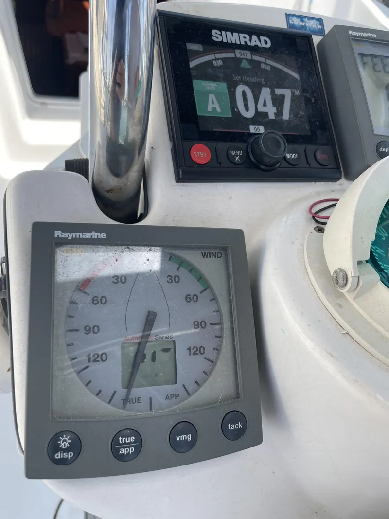 Slide: The Image of Close-up of navigation instruments on a 2004 Hunter 36 sailboat. - 11