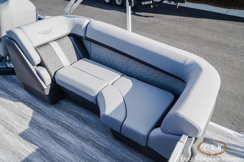 Slide: The Image of Luxurious seating on 2025 Bennington 22MFB boat at Lake Norman Marina. - 9