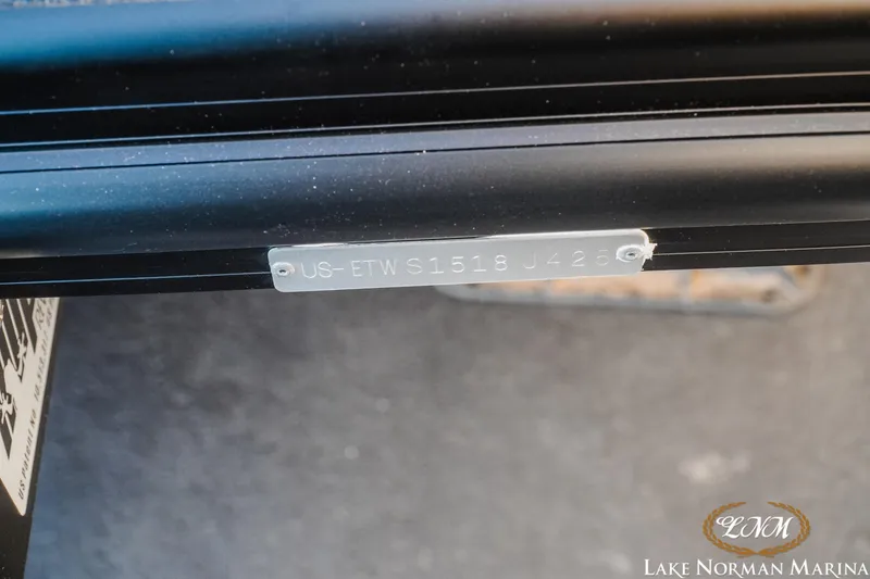 Slide: The Image of 2025 Bennington 24MFB boat identification plate with serial number at Lake Norman Marina. - 14