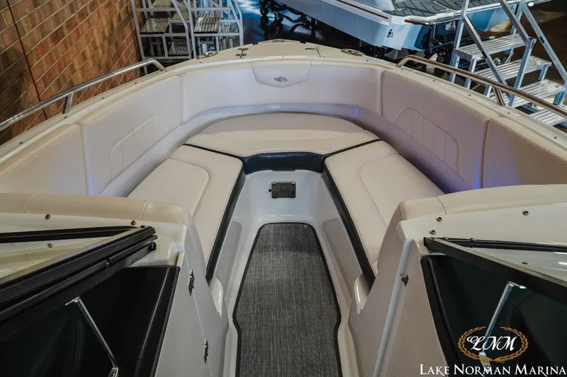 Slide: The Image of 2018 Chaparral 227 SSX boat interior with spacious seating at Lake Norman Marina. - 11