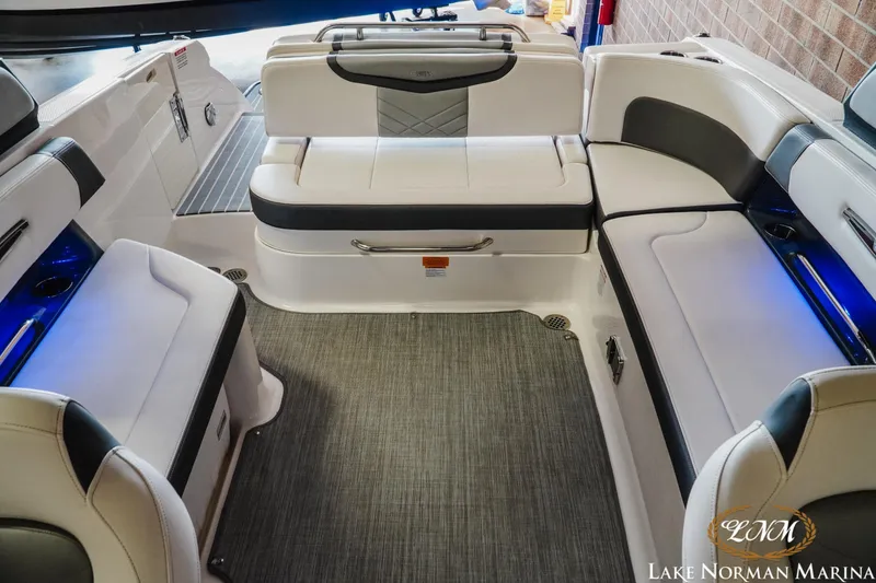 Slide: The Image of 2018 Chaparral 267 SSX boat interior with luxurious seating and modern design. - 21