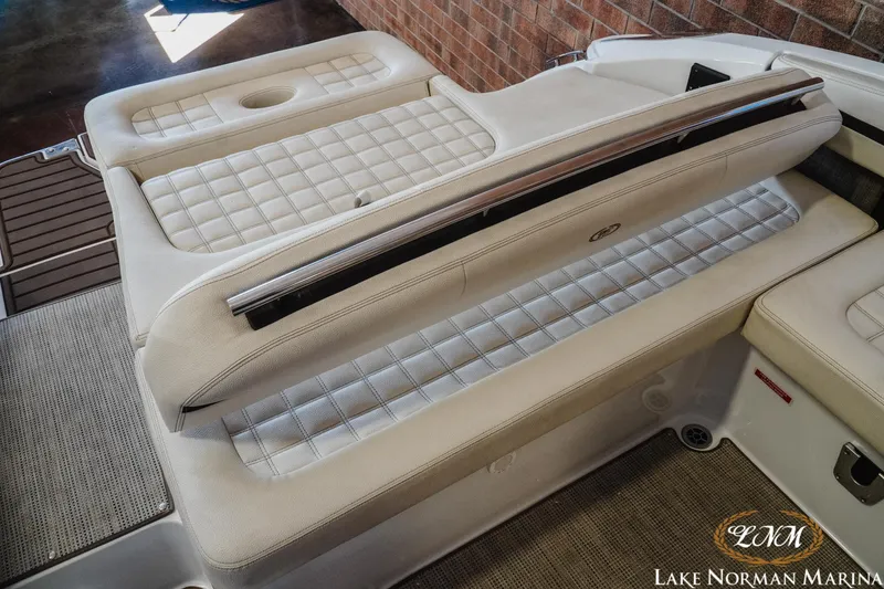 Slide: The Image of 2020 Cobalt R3 boat interior with luxurious white seating at Lake Norman Marina. - 22