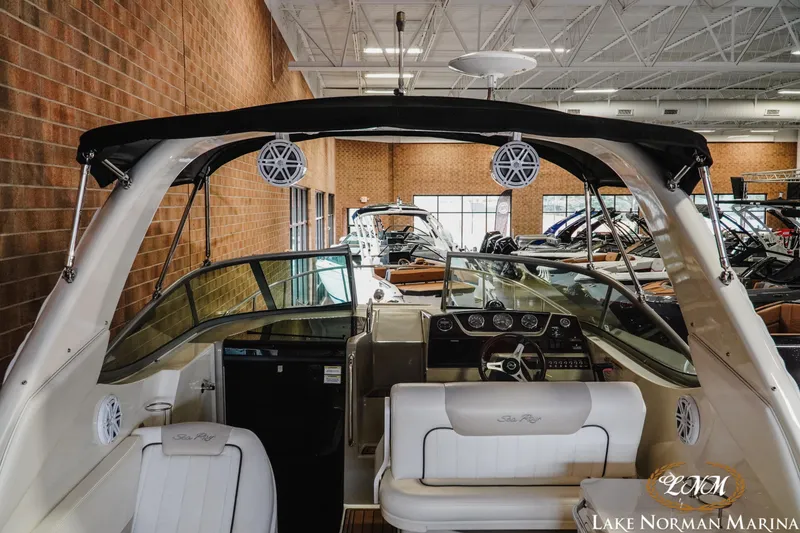 Slide: The Image of 2011 Sea Ray 280 Sundancer interior at Lake Norman Marina showroom. - 8