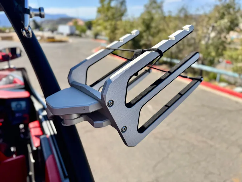 Slide: The Image of 2022 Tigé ATX 24 Type s boat accessory, close-up of a metallic wakeboard rack. - 15