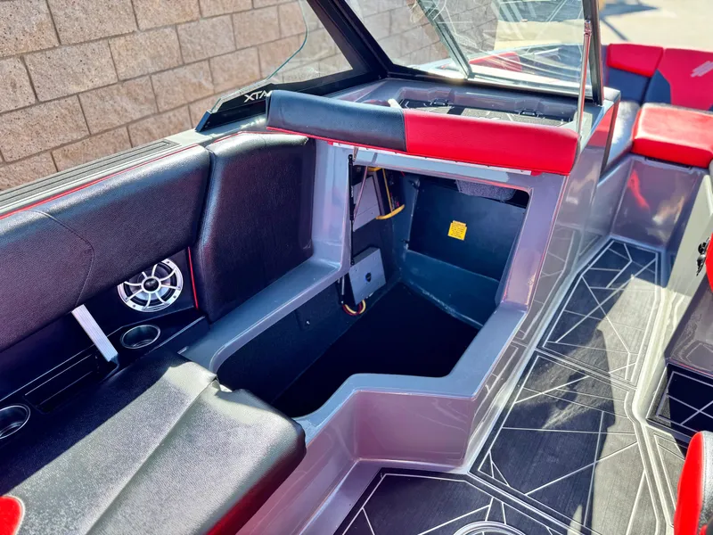 Slide: The Image of Interior of 2022 Tigé ATX 24 Type s boat with modern seating and speaker system. - 31