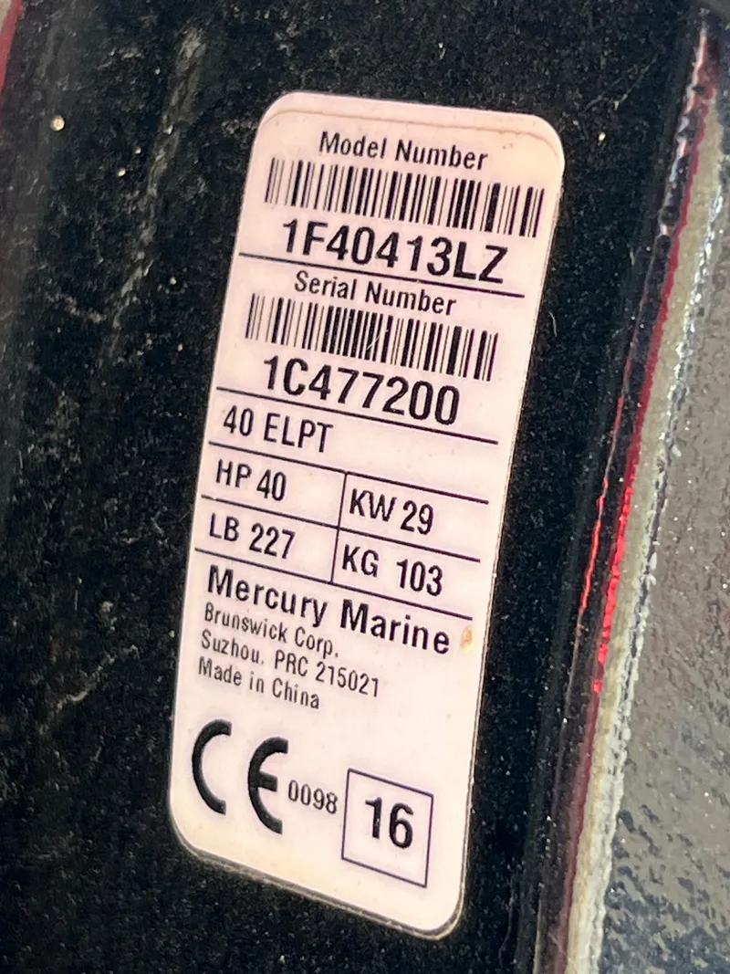 Slide: The Image of Label on a 2017 Boston Whaler 130 Super Sport, displaying model and serial numbers. - 6