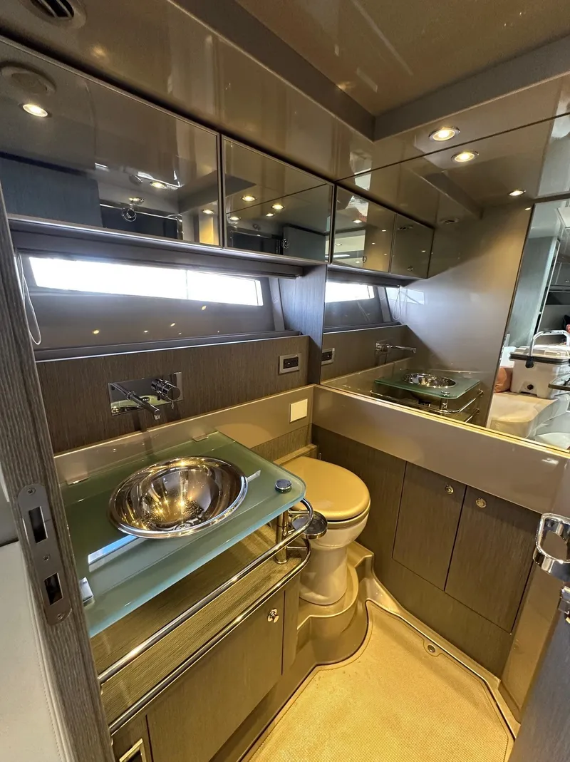 Slide: The Image of Luxurious bathroom interior of 2015 Riva Rivarama Super yacht with modern fixtures. - 27