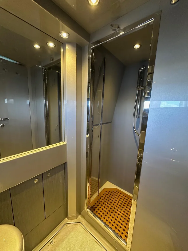 Slide: The Image of Luxurious bathroom interior of 2015 Riva Rivarama Super yacht with modern fixtures. - 28