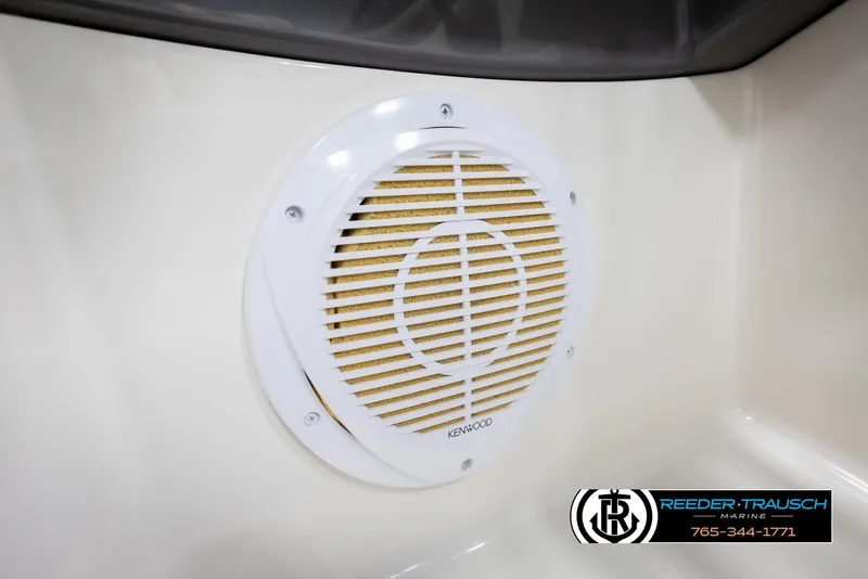 Slide: The Image of Speaker on 2007 Monterey 234 FS boat interior, featuring Kenwood audio system. - 43