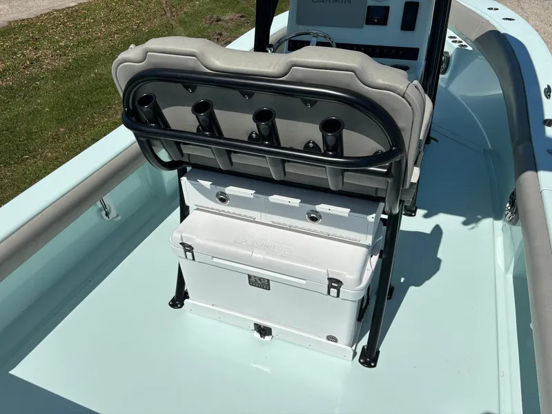 Slide: The Image of 2024 Clark Sound 24 boat interior with seating and storage compartments. - 21