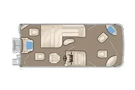 Slide: The Image of 2016 Bennington 21SFX boat layout with seating and storage areas. - 9