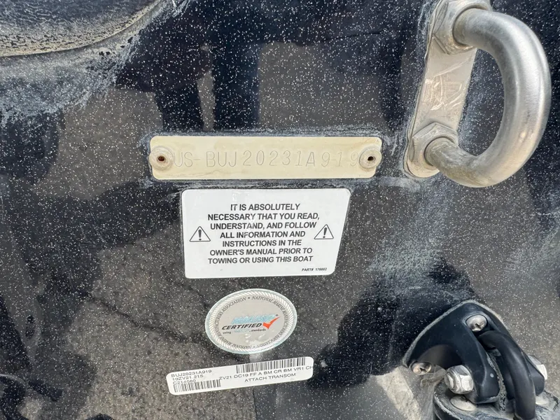 Slide: The Image of 2019 Nitro ZV21 boat with Mercury engine in a garage setting. - 5