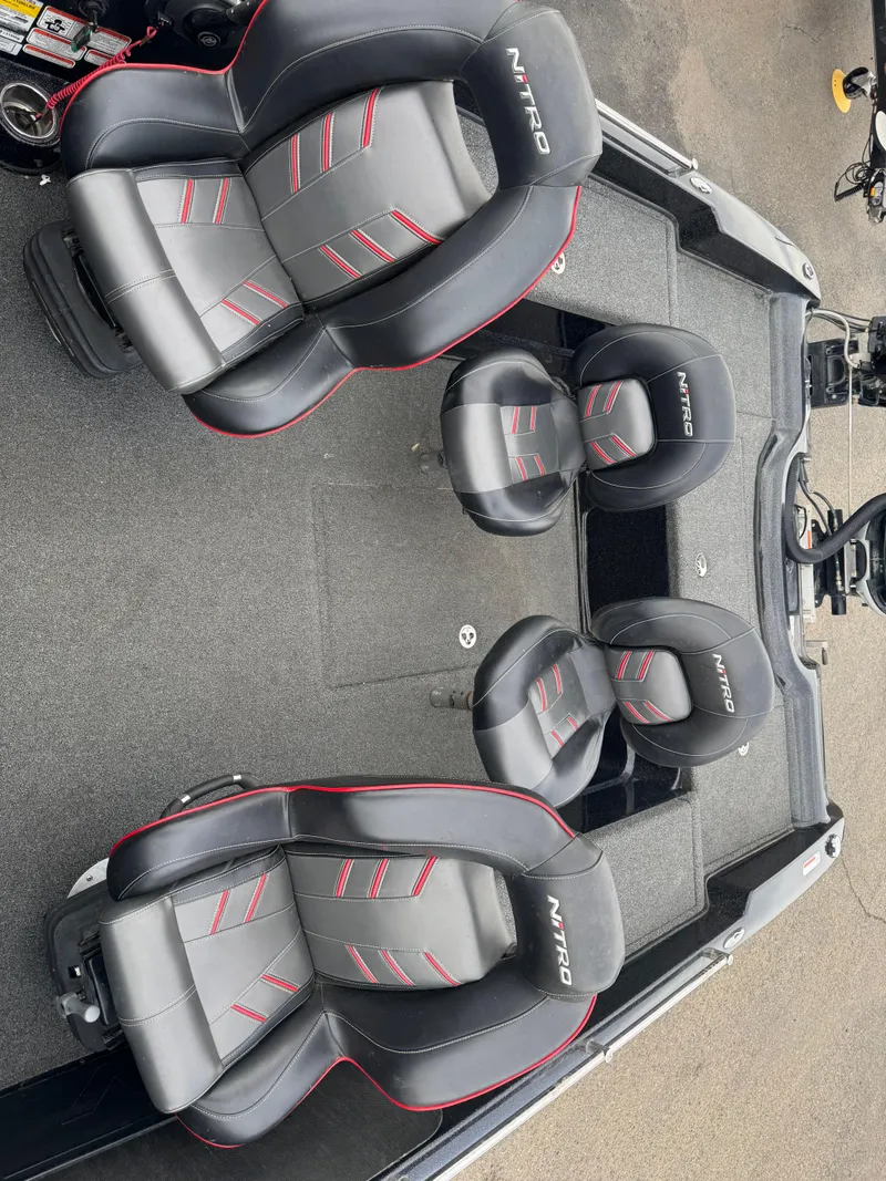 Slide: The Image of Black and red Nitro ZV21 boat seat, 2019 model, with ergonomic design. - 6