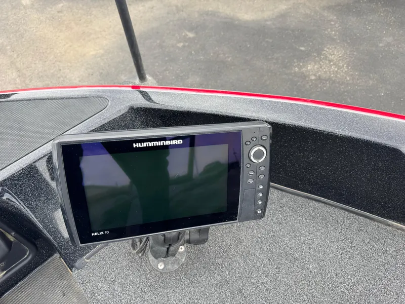 Slide: The Image of 2019 Nitro ZV21 boat seat with black and red design, featuring "NITRO" branding. - 7