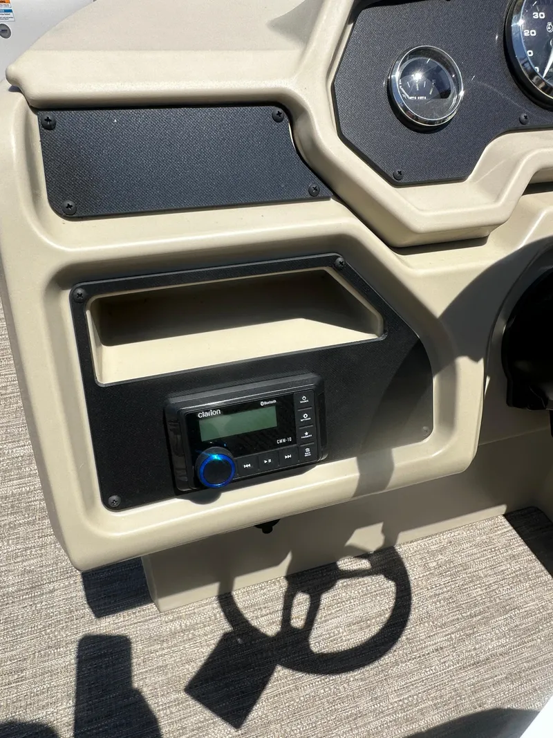 Slide: The Image of Control panel of 2025 Godfrey Xperience 2086 CXP boat with stereo system. - 16