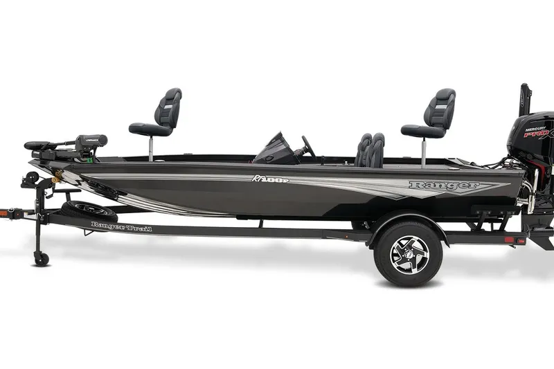 Slide: The Image of 2026 Ranger RT188P fishing boat with trailer, featuring sleek design and comfortable seating. - 17