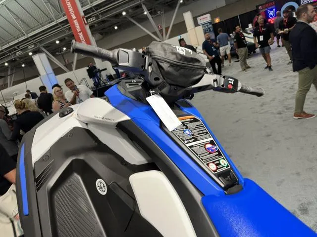 Slide: The Image of 2025 Yamaha WaveRunner Jetblaster 2-Up on display at an indoor event. - 5
