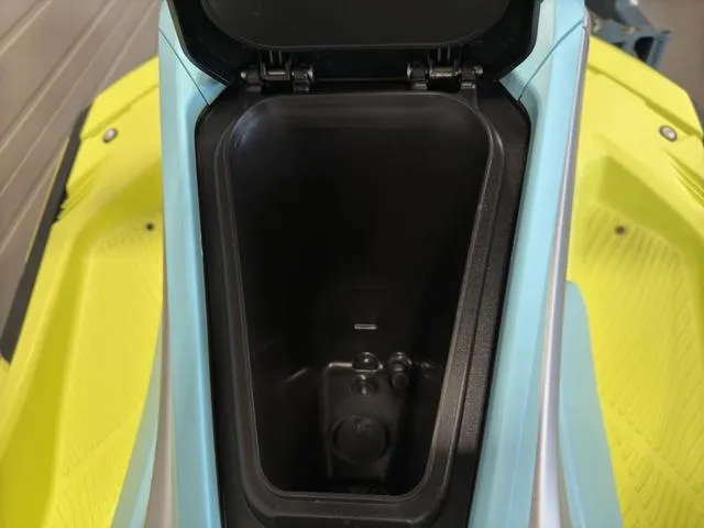 Slide: The Image of Open storage compartment of 2025 Yamaha Waverunner Jetblaster, showcasing interior space. - 15