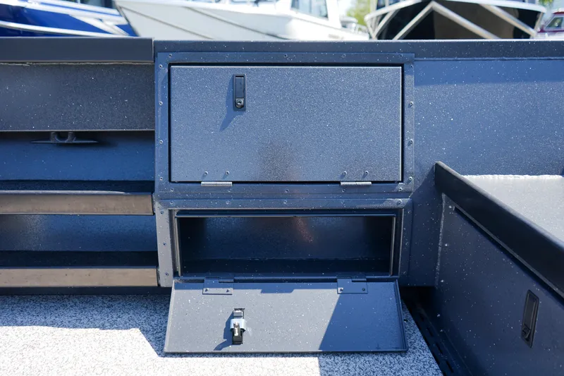 Slide: The Image of Storage compartments on a 2025 Alumaweld Columbia 23 boat, showcasing durable construction. - 10